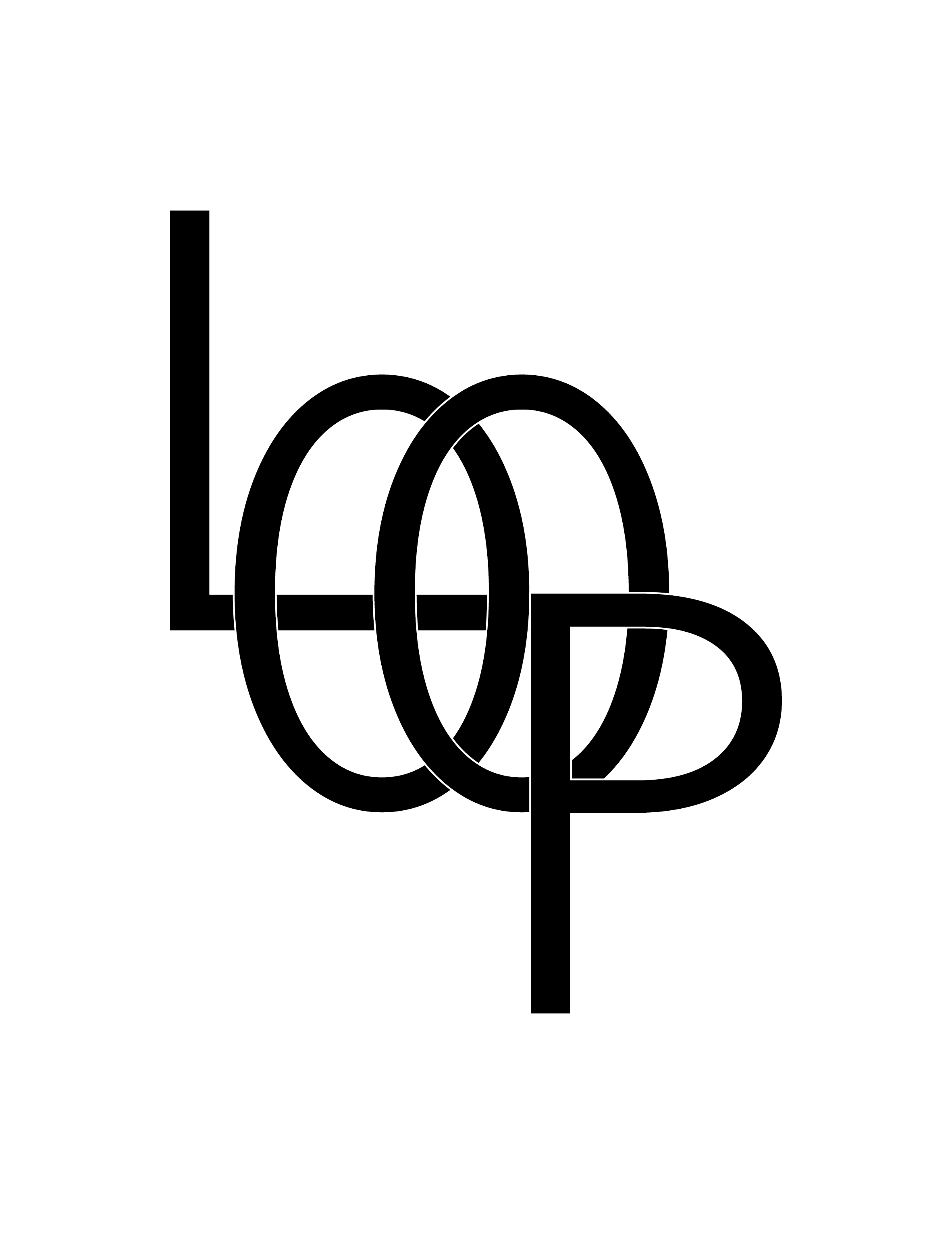 The loop mark drawn as overlapping letterforms.