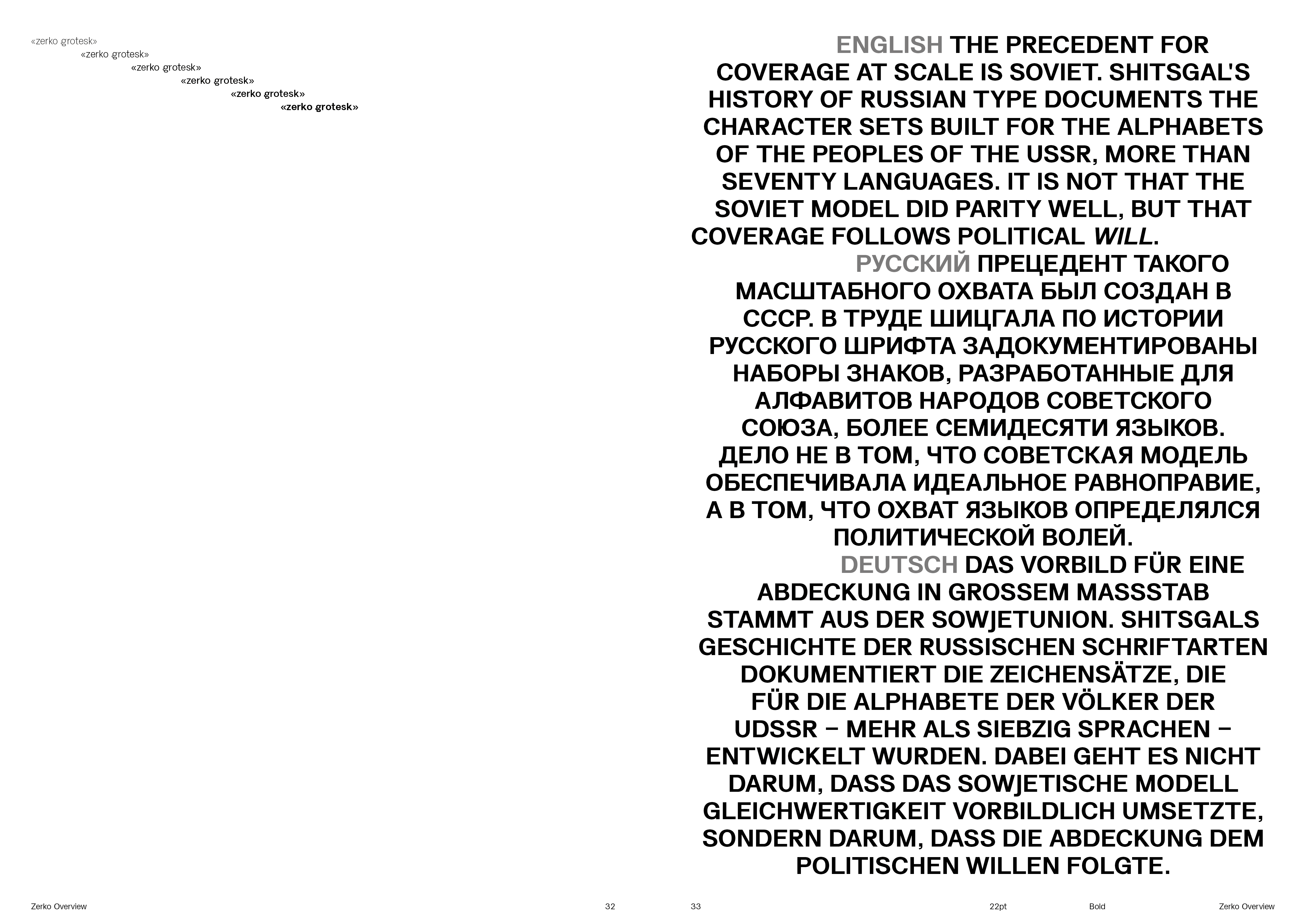 Spread from the Zerko Grotesk thesis.