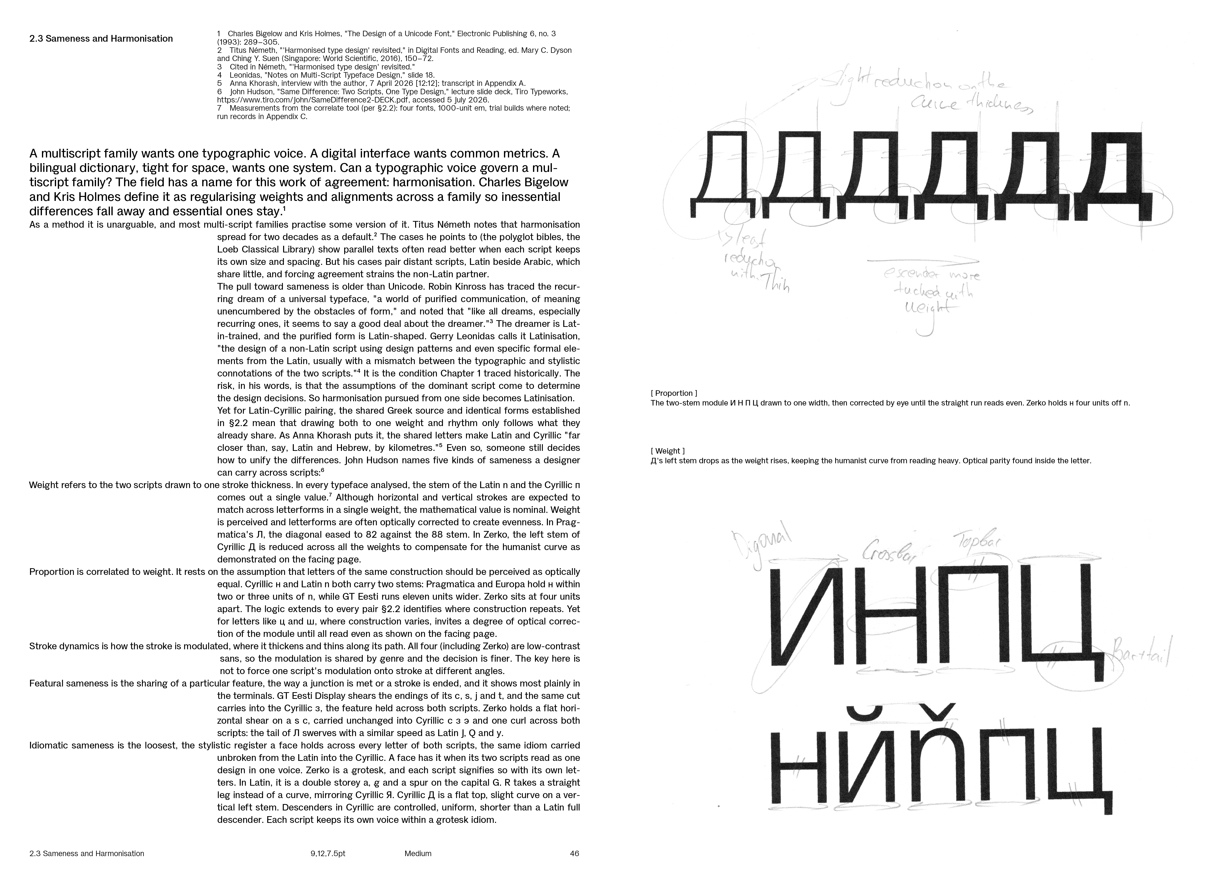 Spread from the Zerko Grotesk thesis.